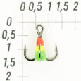 Крючки ''Тройник ''Капля'' №10, цвет 14 красно-желто-зеленый, VD-092C (BN)'', 10 шт/уп