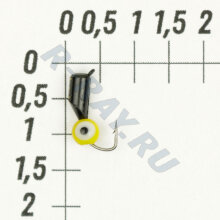 М.в. "Безнасадка" D 3 чёрный, окунёвый глаз, 0,7гр. (жёлтый) 09-027-08