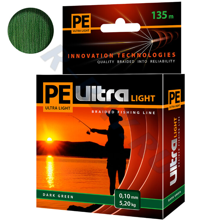 Пл. шнур PE Ultra Lihgt Dark Green 135m 0,10mm