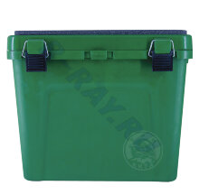 Ящик зимний зелёный малый  (4 отделения для приманок ) (310*360*240) ТРИ КИТА