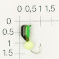 М.в. "Безнасадка" D 4 чёрный+зелёный, ядрёный глаз, 1,3 гр. (зелёный) 14-048-09