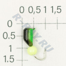 М.в. "Безнасадка" D 4 чёрный+зелёный, ядрёный глаз, 1,3 гр. (зелёный) 14-048-09