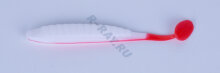 Приманка ZUB-BLEAK  75мм(3")-6шт, (цвет 010) белое тело - красный хвост
