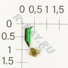 М.в. "Безнасадка" D 2 чёрный+зелёный, кубик, 0,4гр. (латунь золото) 06-035-39