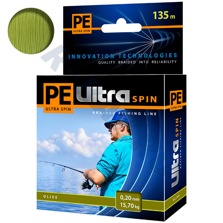 Пл. шнур PE Ultra Spin Olive 135m 0,20mm