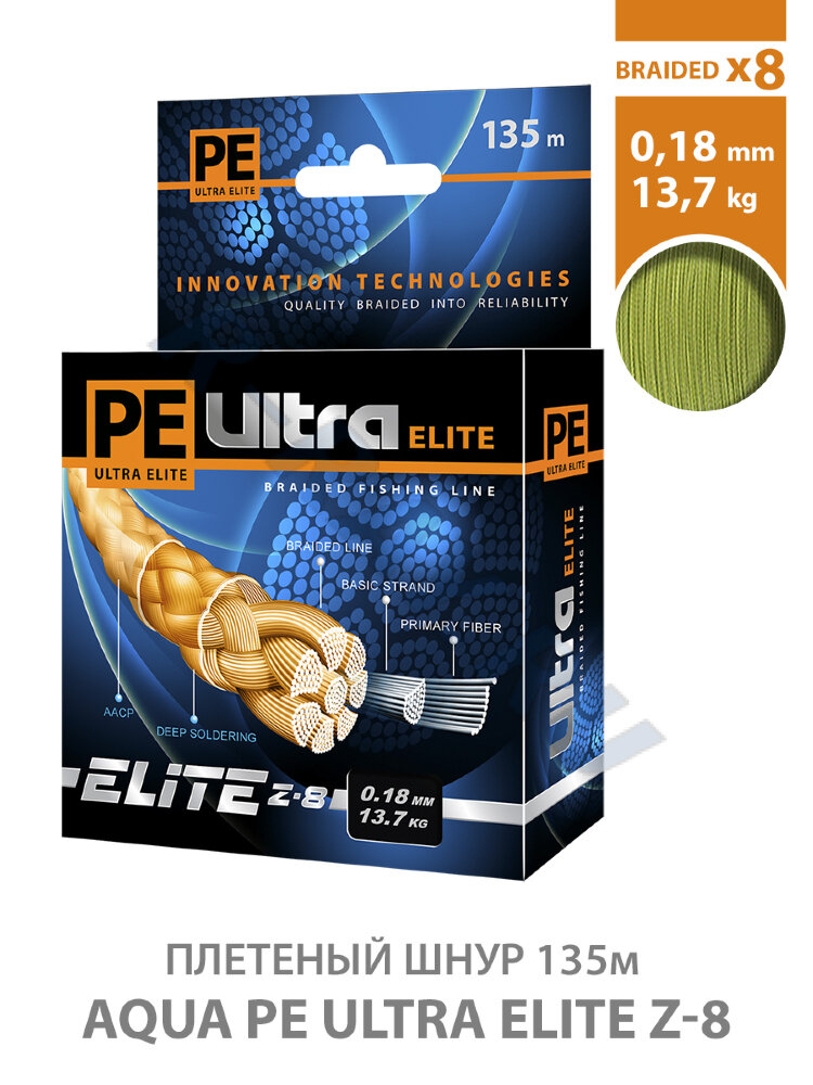 Пл. шнур PE Ultra Elite Z-8 135m 0,18mm