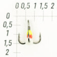 Крючки ''Тройник ''Капля'' №10, цвет 08 желто-крас.+люм., VD-092C (BN)'', 10 шт/уп