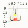 Крючки ''Тройник ''Капля'' №10, цвет 15 желтый+люм.+красный, VD-092C (BN)'', 10 шт/уп