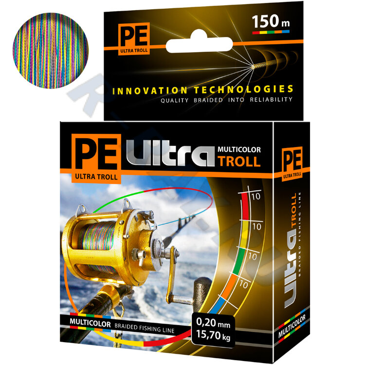Пл. шнур PE Ultra Troll Multicolor 150m 0,20mm