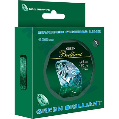 Пл.шнур.Green Brilliant 0.25  135 м   Аква