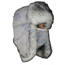 Шапка ушанка с маской Евро Волк Полярный ткань Taslan (Размер 58-60)