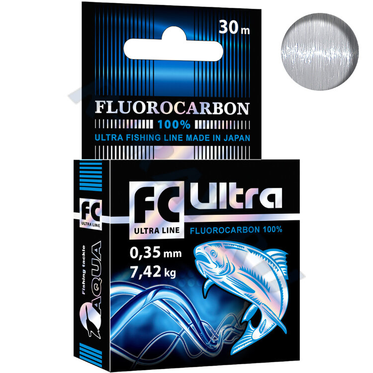 Леска FC Ultra Fluorocarbon 100% 0.35  30м (уп. 8шт)   Aqua