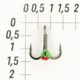 Крючки ''Тройник ''Капля'' №10, цвет 20 зеленый+красный страз, VD-092C (BN)'', 10 шт/уп