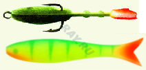 Рыбка перф. 6 см 10 гр, цв. 05 желто-зелёная, 5 шт/упак