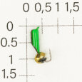 М.в. "Безнасадка" D 2,5 чёрный+зелёный, гр шарик, 0,6гр. (золото) 02-024-11