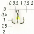 Крючки ''Тройник ''Капля'' №12, цвет 12 желтый+люм., VD-092C (BN)'', 10 шт/уп