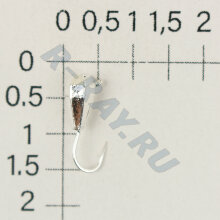 Морм.вольфр. Капля .4 серебро вертикальная грань с ушком PUCAGV040AG