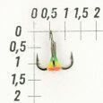 Крючки ''Тройник ''Капля'' №12, цвет 30 зелено-желто-красный+белый страз, VD-092C (BN)'', 10 шт/уп