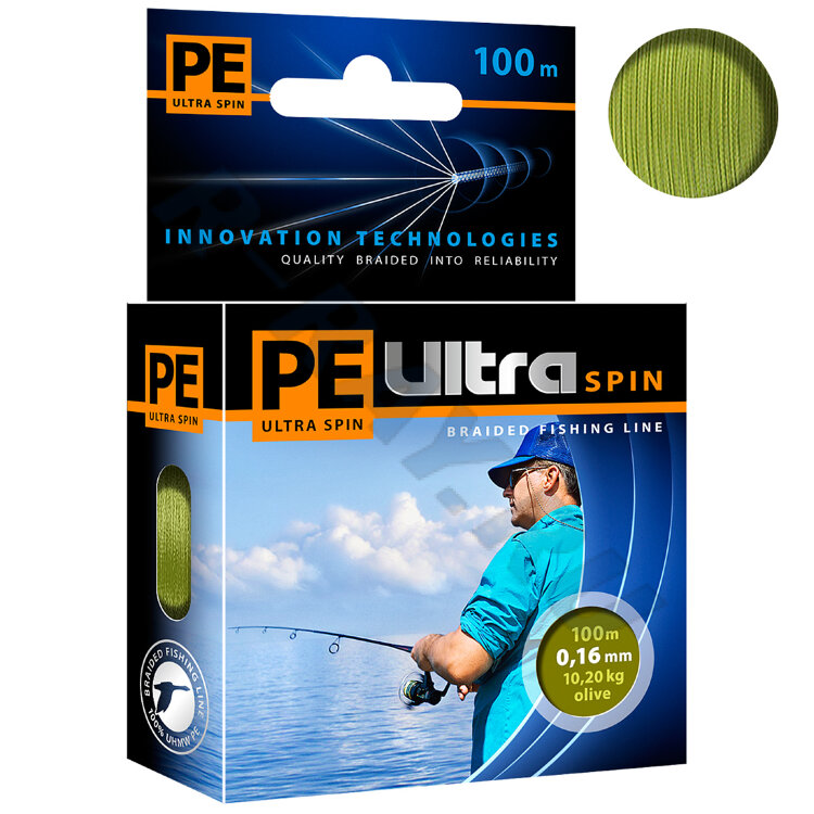 Пл. шнур PE Ultra Spin Olive 100 m 0,16mm