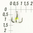 Крючки ''Тройник ''Капля'' №14, цвет 12 желтый+люм., VD-092C (BN)'', 10 шт/уп