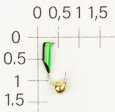 М.в. "Безнасадка" D 2 чёрный+зелёный, латунный шарик, 0,4гр. (золото) 07-020-11 (5307-170-11)