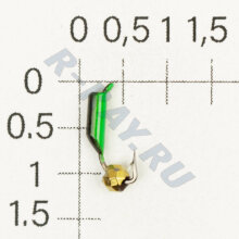 М.в. "Безнасадка" D 2 чёрный+зелёный, гшк, 0,55гр. (золото) 03-016-11 (5303-128-11)
