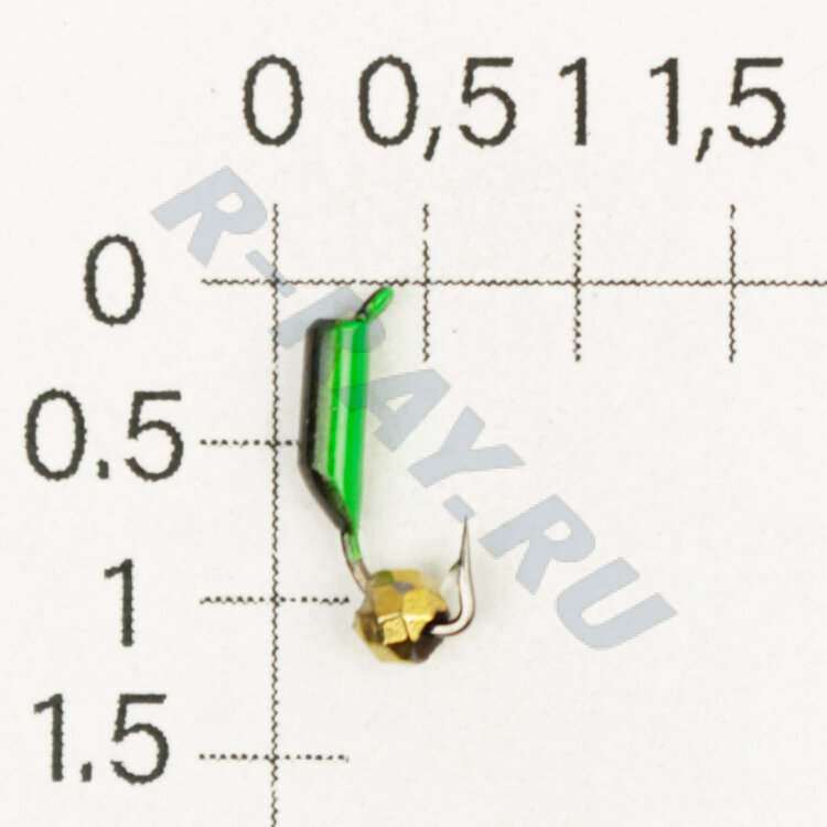 М.в. "Безнасадка" D 2 чёрный+зелёный, гшк, 0,55гр. (золото),  0,5 гр 03-016-11