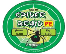Плетеный шнур Spider 92 м X 4 зеленый Ø 0,15 тест 11,30
