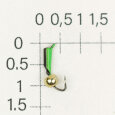 М.в. "Безнасадка" D 1,5 черная+зелёная, латунный шарик, 0,2гр. (золото) 07-012-11