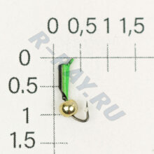 М.в. "Безнасадка" D 1,5 черная+зелёная, латунный шарик, 0,2гр. (золото) 07-012-11