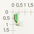 М.в. "Безнасадка" D 2,5 чёрный+зелёный, латунный шарик, 0,6гр. (серебро) 07-028-25