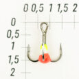 Крючки ''Тройник ''Капля'' № 8, цвет 15 желтый+люм.+красный, VD-092C (BN)'', 10 шт/уп