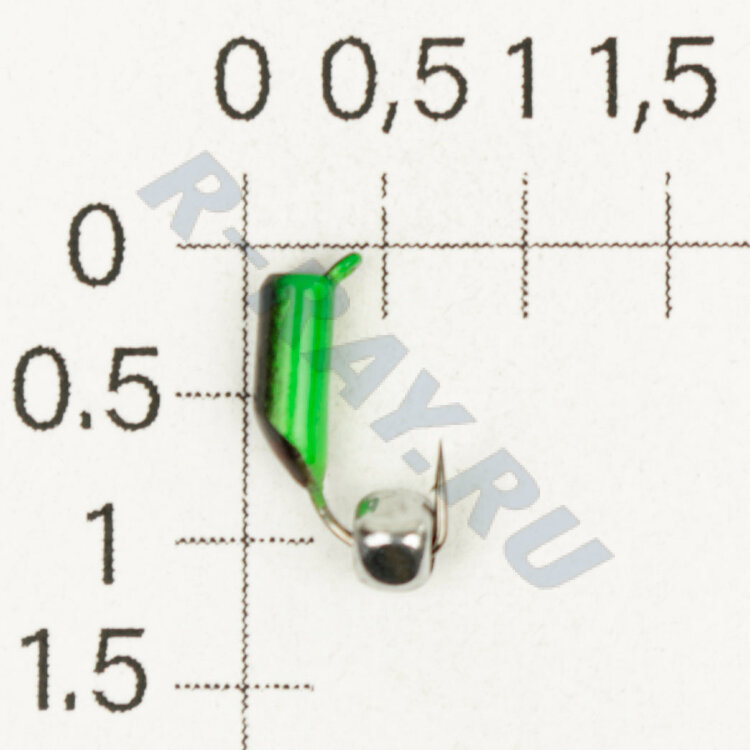 М.в. "Безнасадка" D 2,5 чёрный+зелёный, кубик, 0,55гр. (серебро) 06-043-25