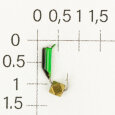 М.в. "Безнасадка" D 2 чёрный+зелёный, кубик, 0,4гр. (золото) 06-035-11