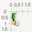 М.в. "Безнасадка" D 2,5 чёрный+зелёный, кубик, 0,55гр. (золото) 06-043-11